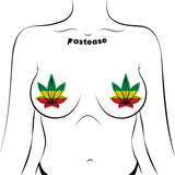 Rasta Pot Leaf Nipple Pasties – Waterproof Adhesive Festival Costume Covers