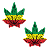 Rasta Pot Leaf Nipple Pasties – Waterproof Adhesive Festival Costume Covers