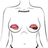 Vampire Fangs Biting Lip Nipple Pasties – Waterproof Reusable Adhesive Breast Covers
