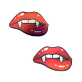 Vampire Fangs Biting Lip Nipple Pasties – Waterproof Reusable Adhesive Breast Covers