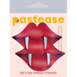 Red Lips with Vampire Fangs Nipple Pasties – Glitter Lip Adhesive Covers for Festivals