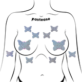 Mini Silver Glitter Butterfly Body Pasties – 16-Piece Adhesive Festival Set