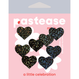 Mini Black Glitter Heart Body Pasties – 10 Pack Adhesive Glitter Heart Stickers