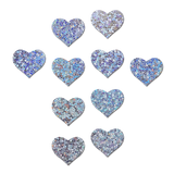Mini Silver Glitter Heart Body Pasties – 10 Pack Adhesive Festival Stickers
