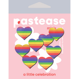 Mini Rainbow Heart Body Pasties – 10 Pack Adhesive Festival Heart Stickers