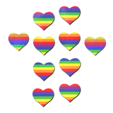 Mini Rainbow Heart Body Pasties – 10 Pack Adhesive Festival Heart Stickers