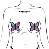 Glitter Pastel Rainbow Monarch Butterfly Nipple Pasties