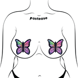 Glitter Pastel Rainbow Monarch Butterfly Nipple Pasties