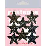 Mini Black Glitter Star Body Pasties – 10 Pack Adhesive Festival Star Stickers