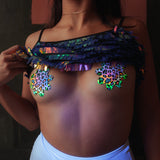 Rainbow Cheetah Leopard Print Petal Breast Pasties | Waterproof Festival Nipple Covers
