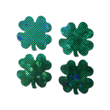 Shattered Glass Disco Ball Glitter Green St. Patrick's Clover Nipple Pasties – Petite 2 Pair | Waterproof Adhesive