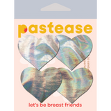Petite Holographic Heart Nipple Covers – 2 Pair Iridescent Adhesive Heart Pasties