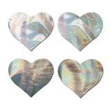 Petite Holographic Heart Nipple Covers – 2 Pair Iridescent Adhesive Heart Pasties
