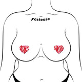 Petite Red Heart Pattern Nipple Covers – 2 Pair Adhesive Heart Pasties