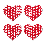 Petite Red Heart Pattern Nipple Covers – 2 Pair Adhesive Heart Pasties