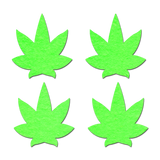 Glow in the Dark Pot Leaf Nipple Pasties – Petite 2 Pair Waterproof Adhesive Covers