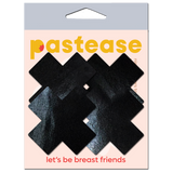 Petite Faux Latex Cross Nipple Pasties – 2 Pair Glossy Vinyl Adhesive Covers