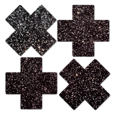 Petite Sparkle Black Plus Nipple Pasties – 2 Pair Adhesive Festival Covers