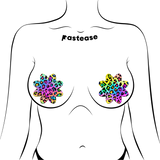 Rainbow Cheetah Leopard Print Petal Breast Pasties | Waterproof Festival Nipple Covers