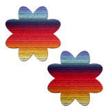 Retro Horizon Petal Nipple Pasties – Vintage Sunset Adhesive Festival Breast Covers for Women