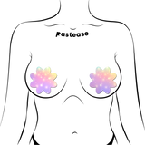 Dreamy Pastel Celestial Stars Petal Breast Pasties | UV Reactive Festival Nipple Covers