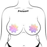 Dreamy Pastel Celestial Stars Petal Breast Pasties | UV Reactive Festival Nipple Covers