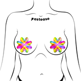 Rainbow Laser Petal Breast Pasties | Holographic Waterproof Nipple Covers
