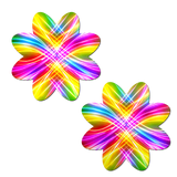 Rainbow Laser Petal Breast Pasties | Holographic Waterproof Nipple Covers