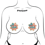 Patriotic Made in USA Flag Petal Breast Pasties | Waterproof Nipple Covers