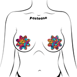 Neon Flowers Petal Breast Pasties | Waterproof Adhesive Floral Nipple Covers