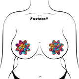 Neon Flowers Petal Breast Pasties | Waterproof Adhesive Floral Nipple Covers