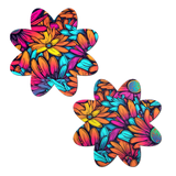 Neon Flowers Petal Breast Pasties | Waterproof Adhesive Floral Nipple Covers