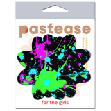 Neon Paint Splatter Nipple Pasties – Colorful Festival Breast Covers with Waterproof Adhesive