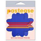 Retro Stripes on Blue Petal Breast Pasties | Waterproof Adhesive Nipple Covers