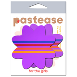 Retro Purple Petal Nipple Covers – Striped Floral Adhesive Festival Pasties