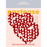 Peek-A-Boo Red Heart Pattern Nipple Covers – Adhesive Heart Frame Festival Pasties