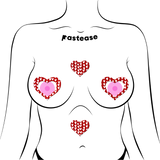 Peek-A-Boo Red Heart Pattern Nipple Covers – Adhesive Heart Frame Festival Pasties