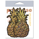 Pineapple Glitter Gold Nipple Covers – Waterproof Reusable Adhesive Festival Pasties