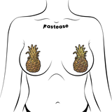 Pineapple Glitter Gold Nipple Covers – Waterproof Reusable Adhesive Festival Pasties