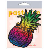 Rainbow Pineapple Sparkling Breast Pasties – Glitter Tropical Nipple Covers for Festivals & Raves