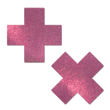 Liquid Baby Pink Cross Nipple Pasties – Stylish Adhesive Covers for Festivals & Parties