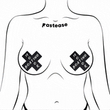 Black & White Cross Nipple Pasties – Bold Adhesive Covers for Festivals & Parties