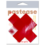 Faux Latex Pleather Vinyl Cross Nipple Pasties – Glossy Festival & Costume Covers