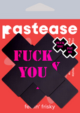 Black & Pink Graphic Cross Nipple Pasties – Bold Adhesive Covers for Festivals & Parties