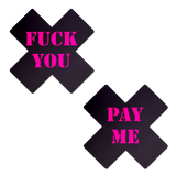 Black & Pink Graphic Cross Nipple Pasties – Bold Adhesive Covers for Festivals & Parties