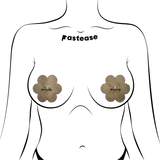 Nude Flower Pierced Nipple Pasties with Stainless Steel Barbell | Reusable Adhesive Petal Covers