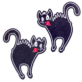 Scaredy Cat Black Kitty Hissing Nipple Pasties – Waterproof Adhesive Halloween Cat Covers
