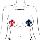 Glow in the Dark Red & White Mushroom Nipple Pasties | Waterproof Adhesive Festival Covers