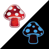 Glow in the Dark Red & White Mushroom Nipple Pasties | Waterproof Adhesive Festival Covers