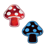 Glow in the Dark Red & White Mushroom Nipple Pasties | Waterproof Adhesive Festival Covers